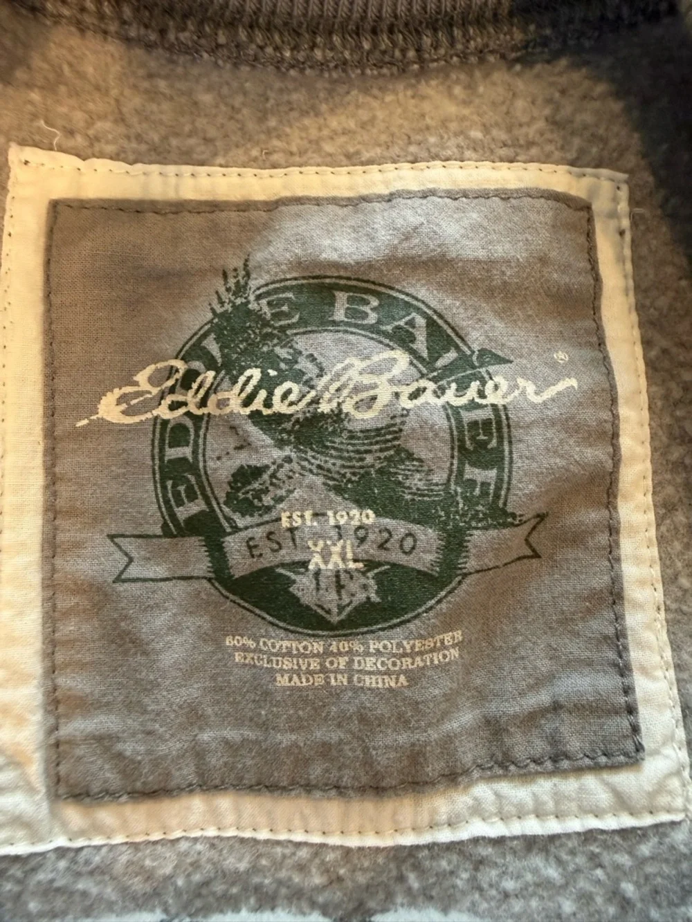 Eddie Bauer Men's Crewneck Sweatshirt in Light Taupe - Picture 2 of 2